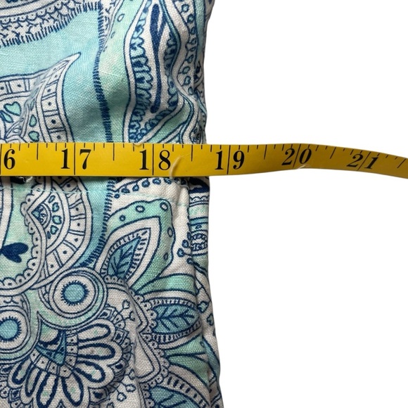 Cynthia Rowley Women Size 6 100%‎ Linen Paisley Sleeveless Midi Dress Lagenlook - Picture 9 of 10